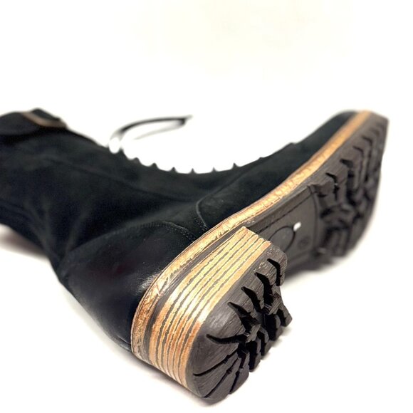 MIZ MOOZ NUBUCK LEATHER BOOTS LACE UP SIDE ZIP BLACK 37EU / 7US NEW # Z-131 - Picture 5 of 5